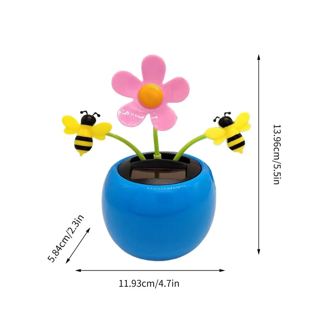 Solar Toy Sunflower Ornaments Dancing Car Dashboard Ornament Decoration