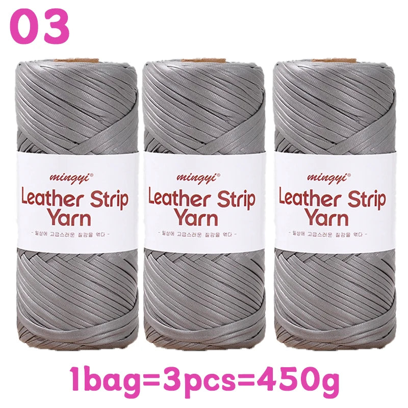Yarn, Faux Leather Fabric Strip for Crochet Bags, Baskets & Slipper Crafts