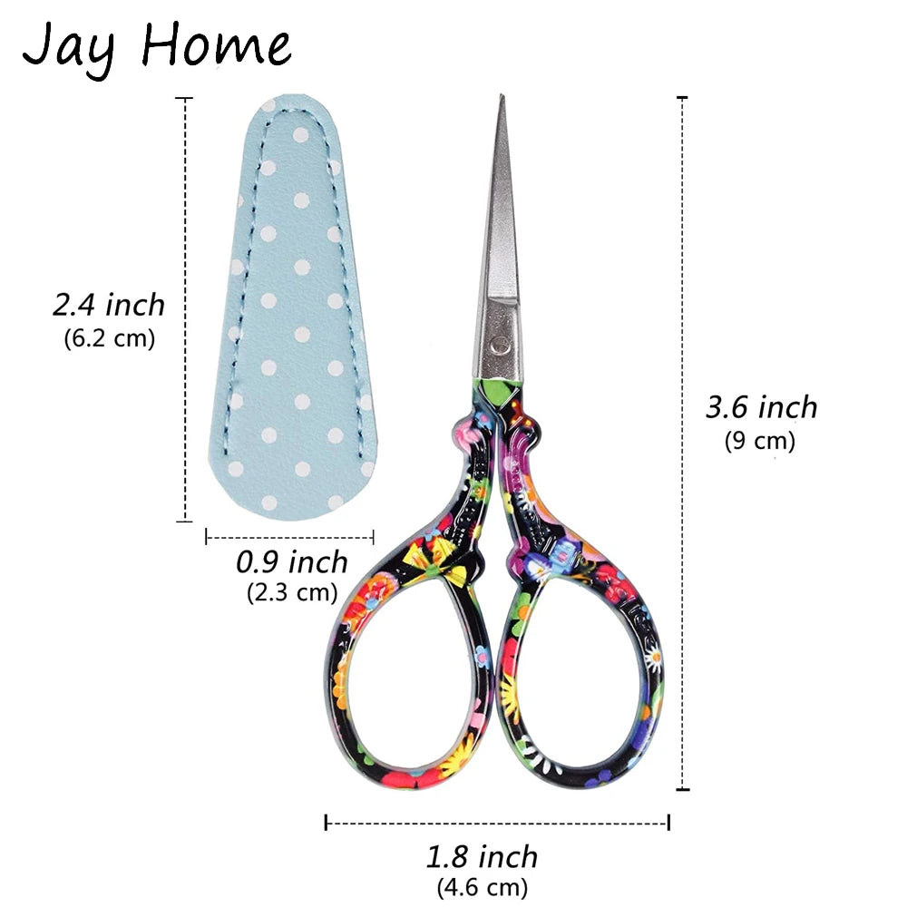 Embroidery Scissors with Protective Cover for Sewing & Needlework Crafts