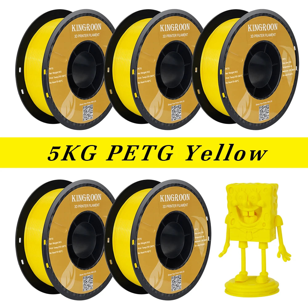 KINGROON 5KG PLA TPU PETG Filament Mix color 1.75mm 3D Printer Plastic No Bubble Spool 3D Printing Materials Wholesales