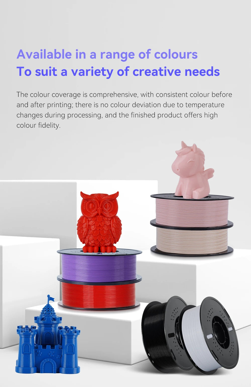 KINGROON 10KG PLA Filament PETG 3D Filament 1.75mm For 3D Printer Filament 10 Rolls/Set Mixed Colors and Materials FDM Printing Fast Ship