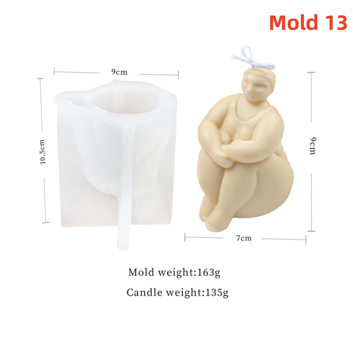 Yoga Pose Candle Mold - Silicone 3D Body, 20 Styles