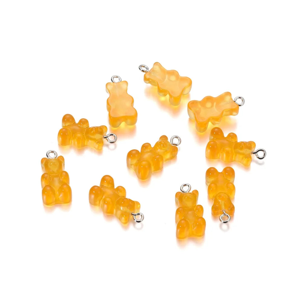 Earring Components Candy Bear Pendant Charms Colorful Resin Bears Craft Supplies