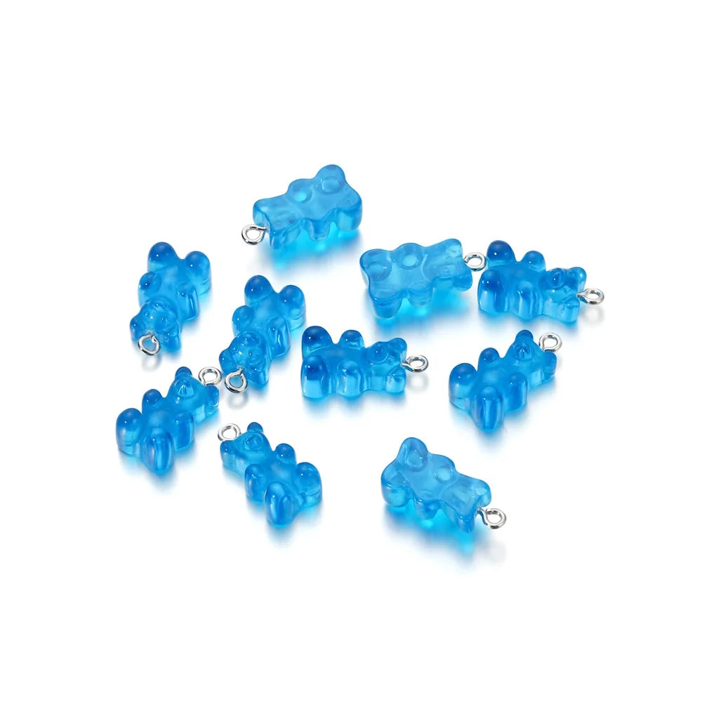 Earring Components Candy Bear Pendant Charms Colorful Resin Bears Craft Supplies