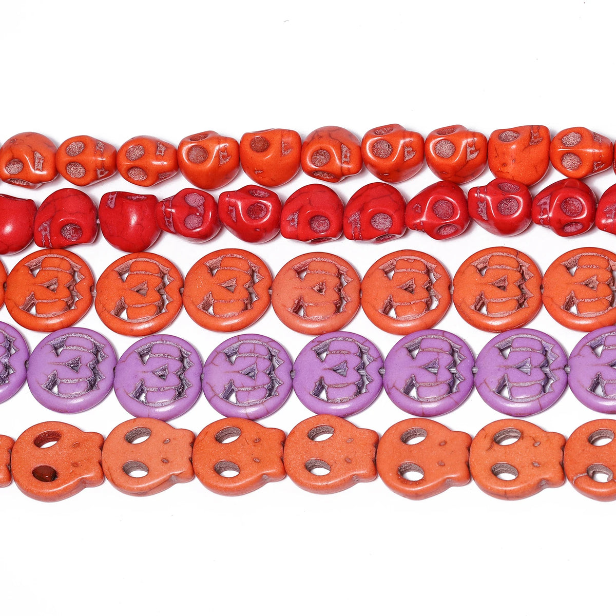 Stone Beads Halloween Pumpkin Skull Howlite Styles for DIY Jewelry Making