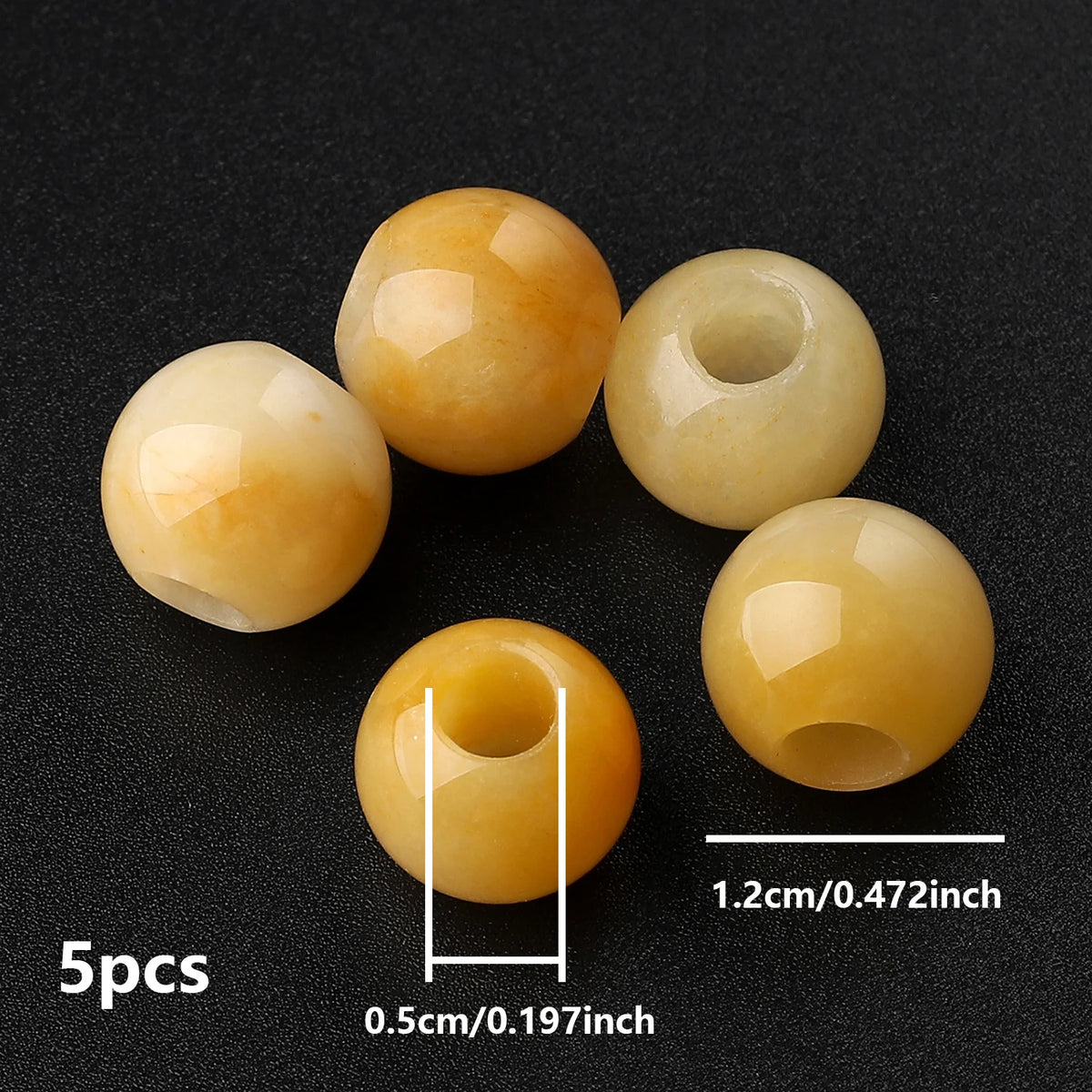 Stone Beads Large-Hole Agate Tiger Eye Jade Styles for DIY Jewelry Making