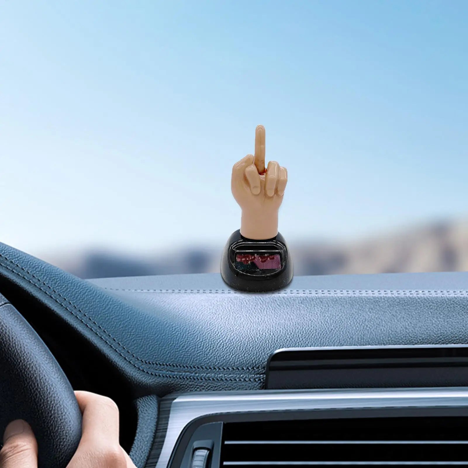 Creative Finger Solar Powered Shaking Car Dashboard Ornament Decoration