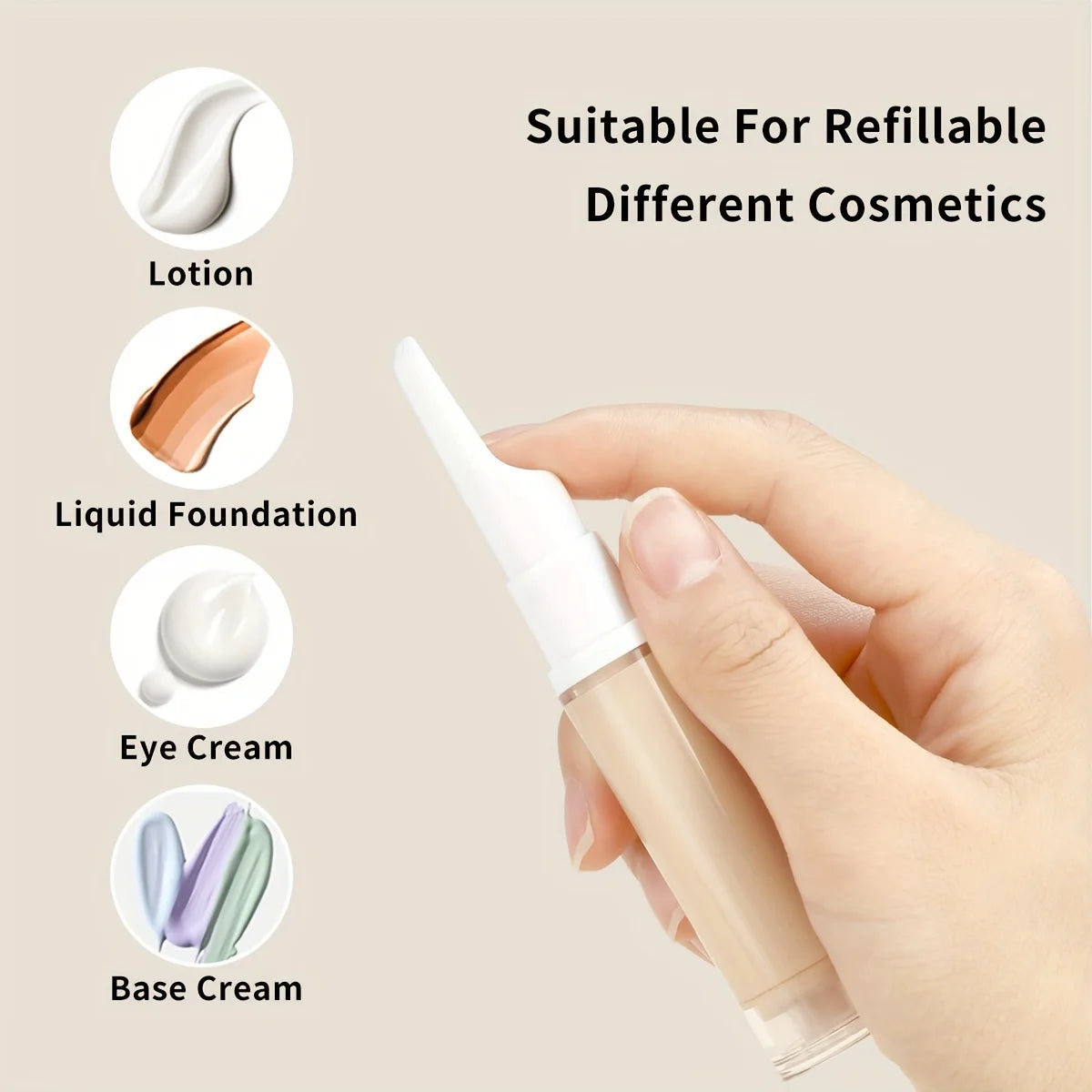 Airless Pump Bottle Empty Clear Refillable Cosmetic Sample Container