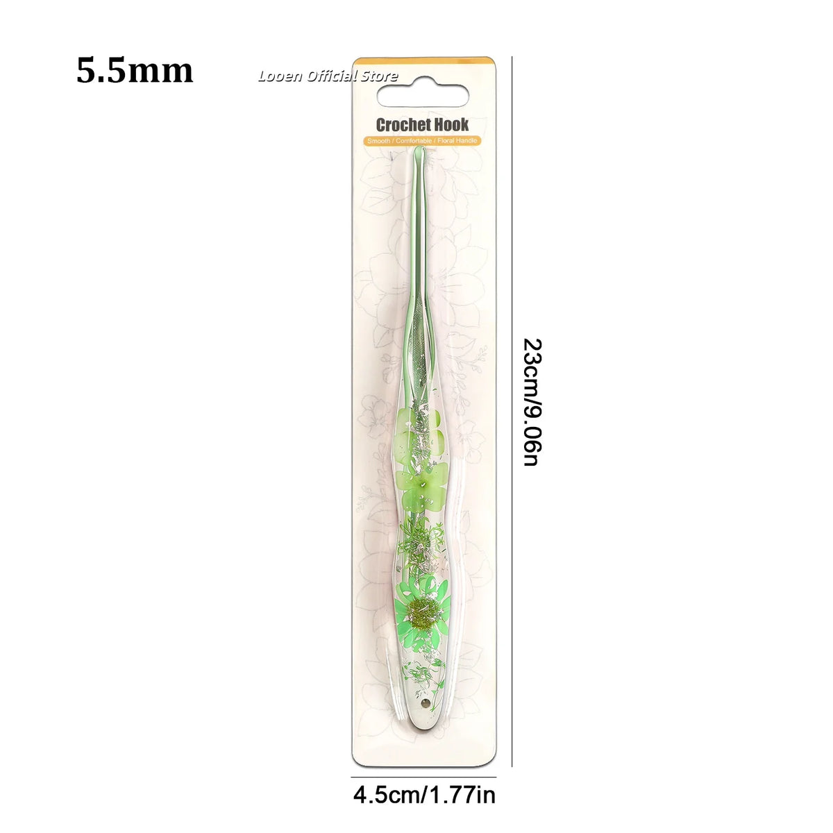 Crochet Hook, Resin Handle & Aluminum Tip for Handmade Yarn Projects