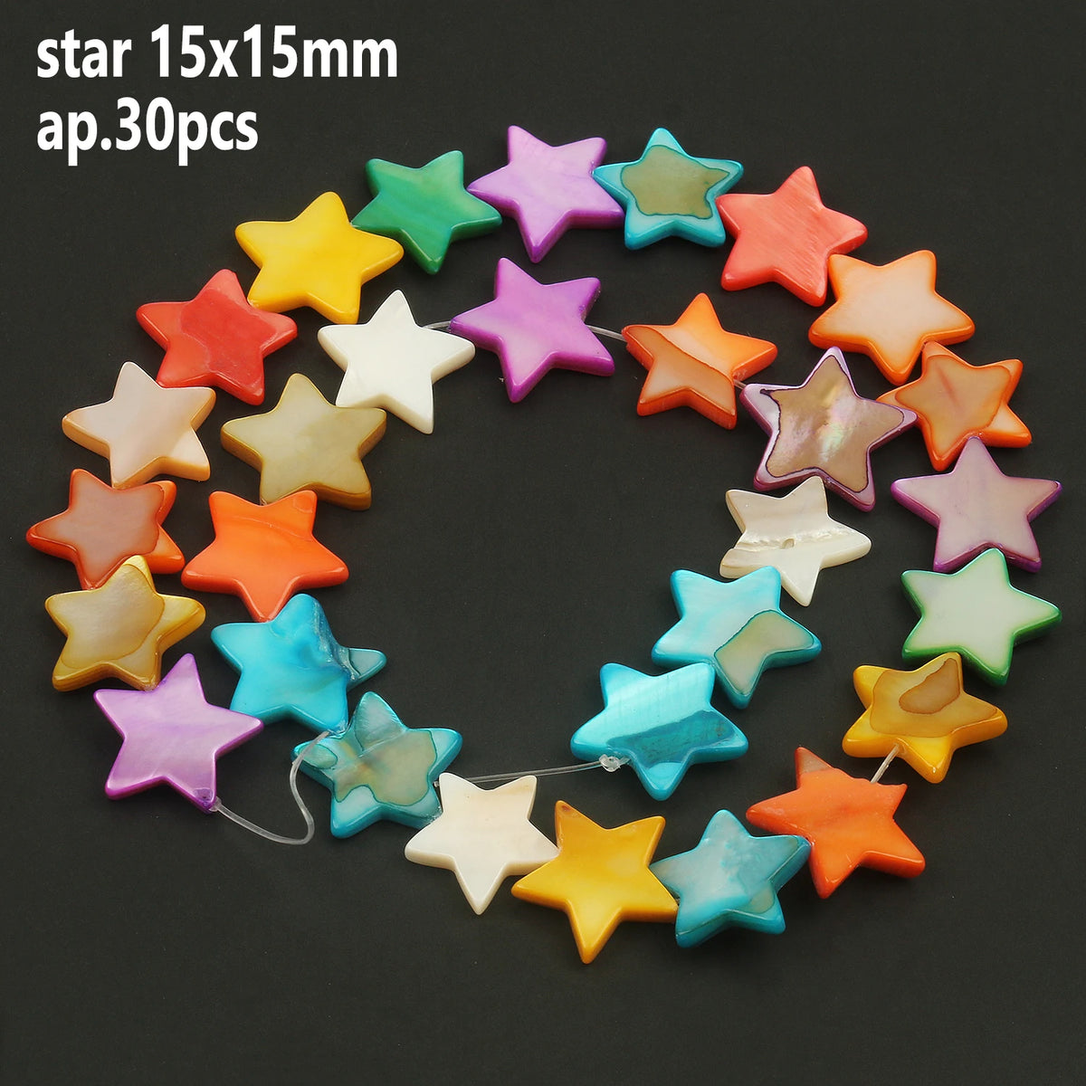 Shell Beads Mother-of-Pearl Heart Star Round Shapes for DIY Jewelry Making