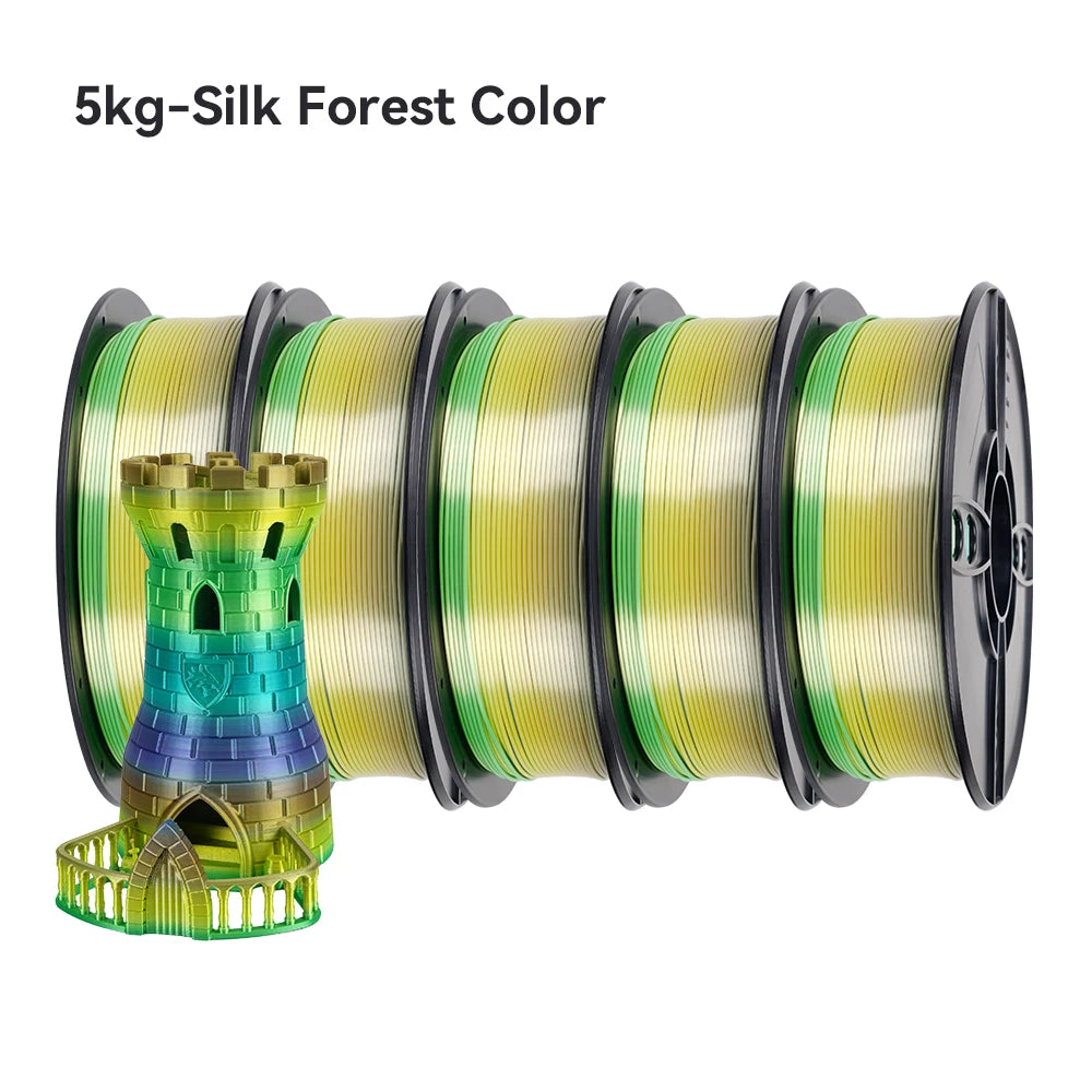 KINGROON Silk Rainbow PLA 3D Printer Filament 1.75mm Silk Candy Colors Glossy Neatly Wound 3D Filaments