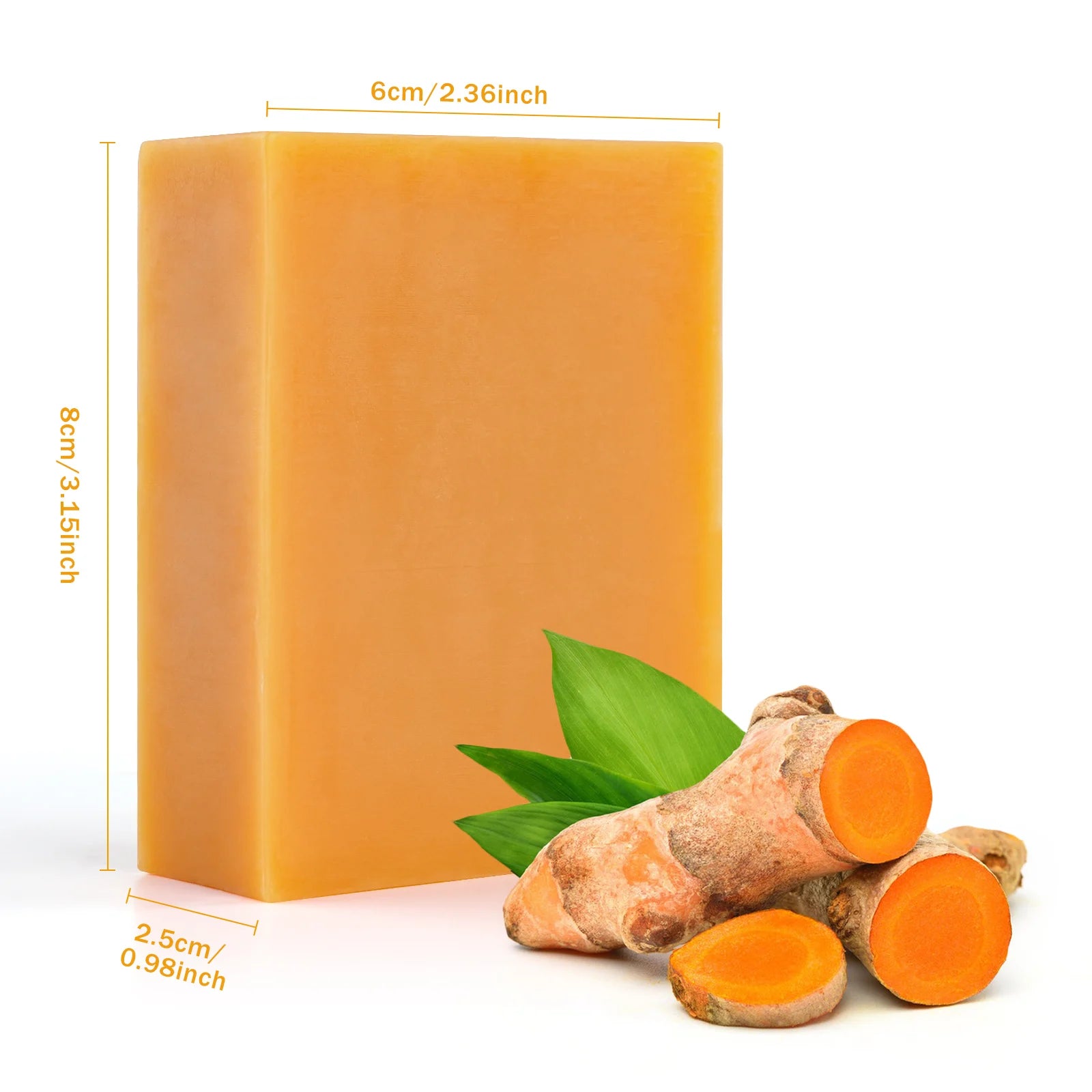 EUQEE 1PCS Kojic Acid Turmeric Handmade Soap with Vitamin C, Retinol, Collagen Coconut oil To Cleaning Skin Dark Spot Remover
