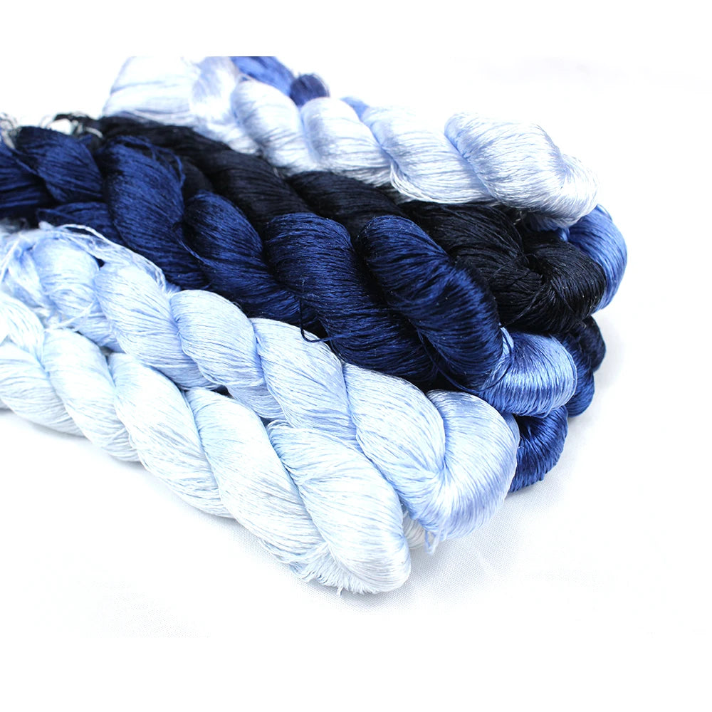 Embroidery Thread, Blue Colors for Handmade Needlework & Stitching Crafts
