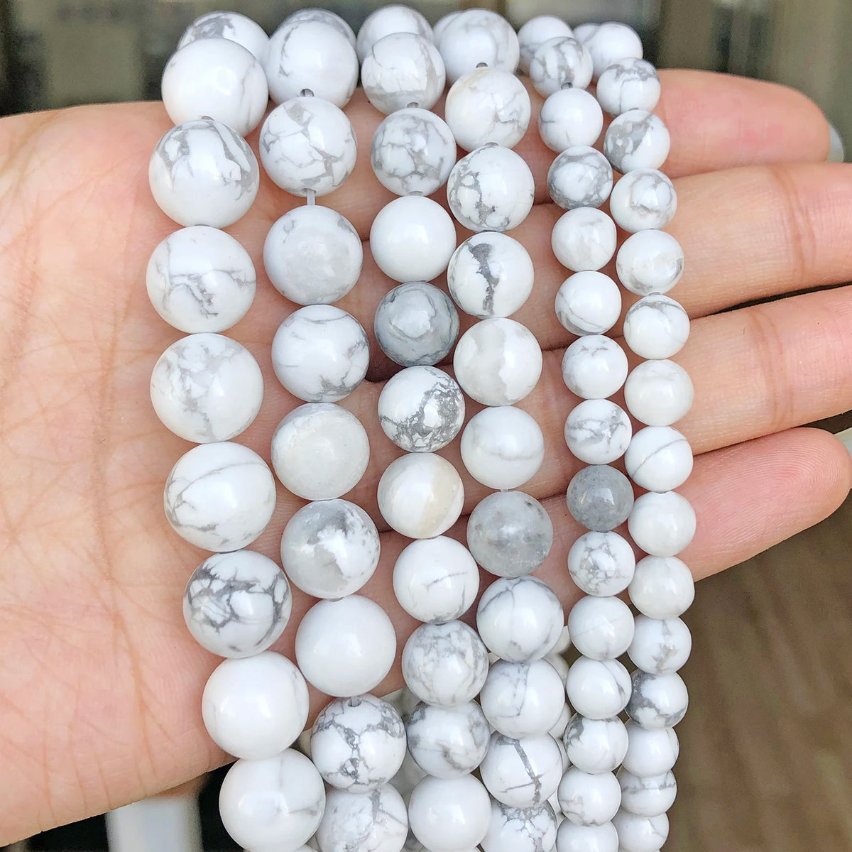 Stone Beads Round Black Lava Volcanic-Style for DIY Jewelry Making Craft Beads