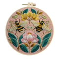 Embroidery Kit, Pink Bee, Flowers, Moon & Stars for Handmade Wall Decor