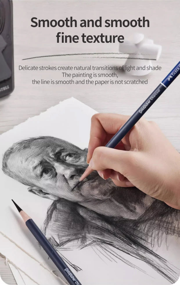 Faber-Castell Goldfaber Charcoal Pencils — 5 or 10 Piece Mixed Set