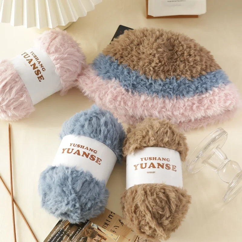 Yarn, Chunky Faux Fur for Crochet Shoes, Bags, Pendants & Slipper Crafts