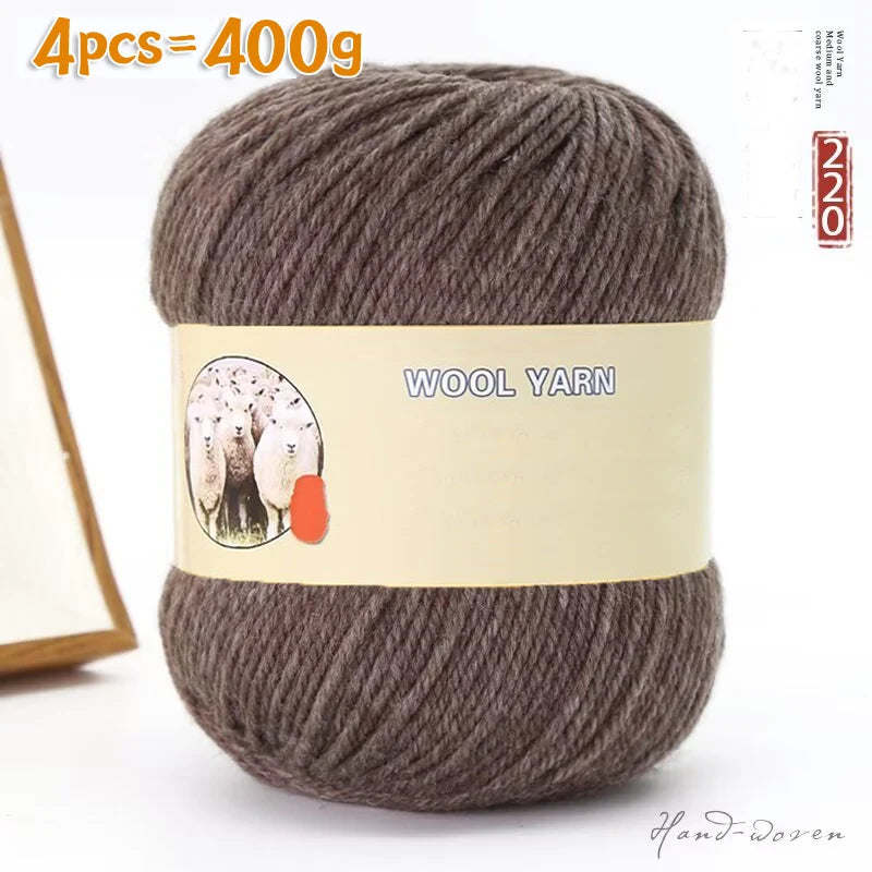 Yarn, Medium-Thick for Hand Knitting Sweaters, Hats, Scarves & Coats