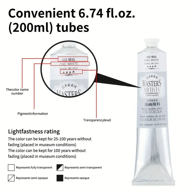 Marie's Oil Paint — 200ml Jumbo Tube, 14 Colors Available