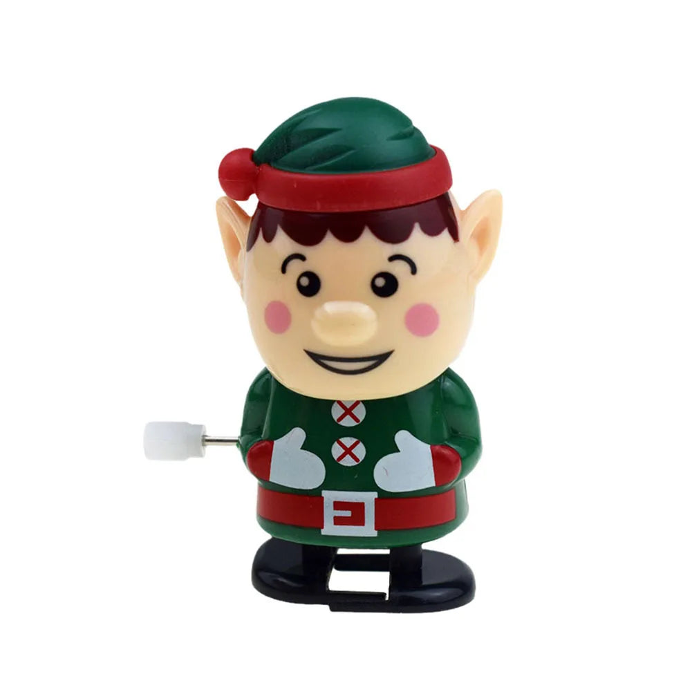 Festive Wind-Up Figurines Jumping & Walking Clockwork Playthings Party Favors Santa Claus Snowman Home Decor Ornament Party Gift