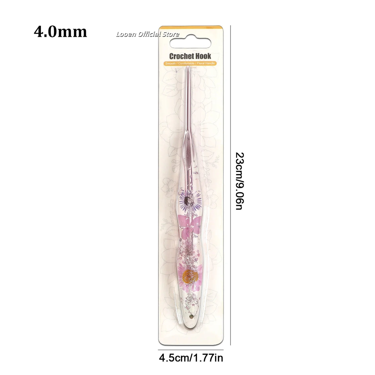 Crochet Hook, Resin Handle & Aluminum Tip for Handmade Yarn Projects