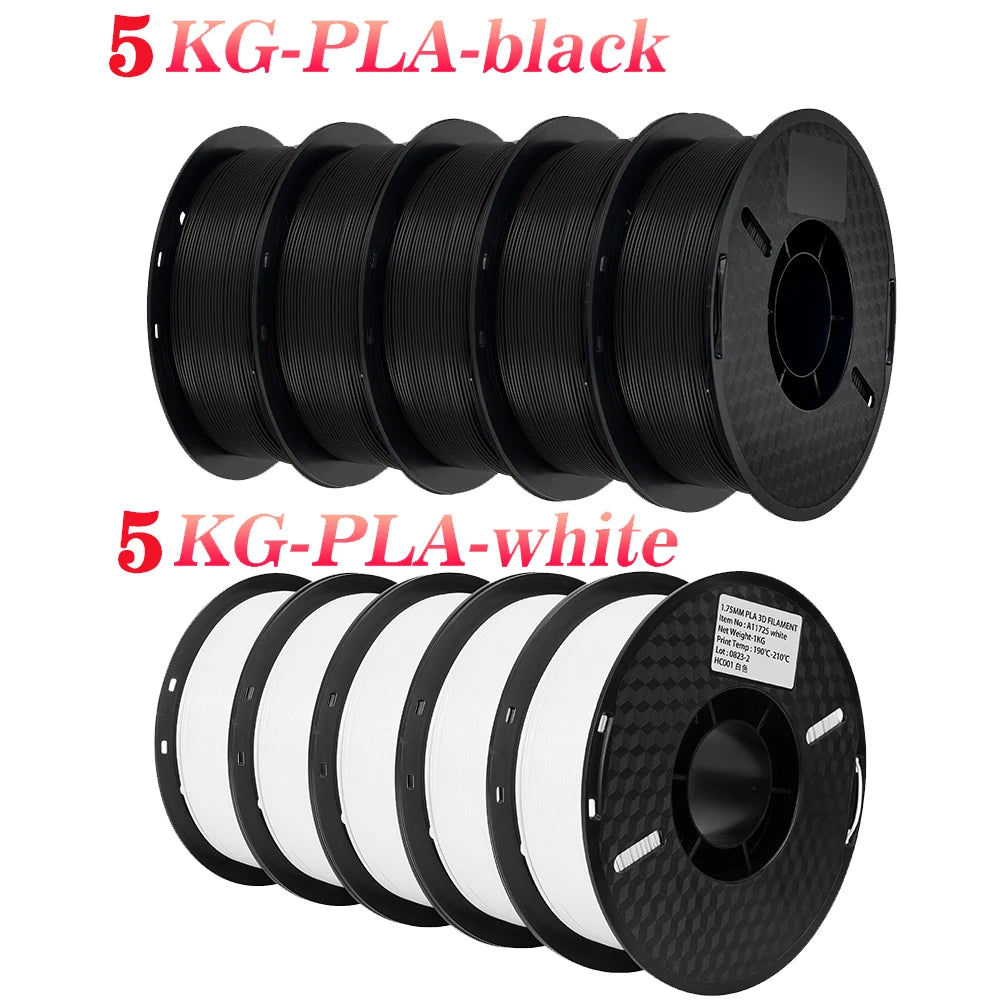 KINGROON 10KG PLA Filament PETG 3D Filament 1.75mm For 3D Printer Filament Bundle Mixed Colors FDM Printing Material Fast Ship