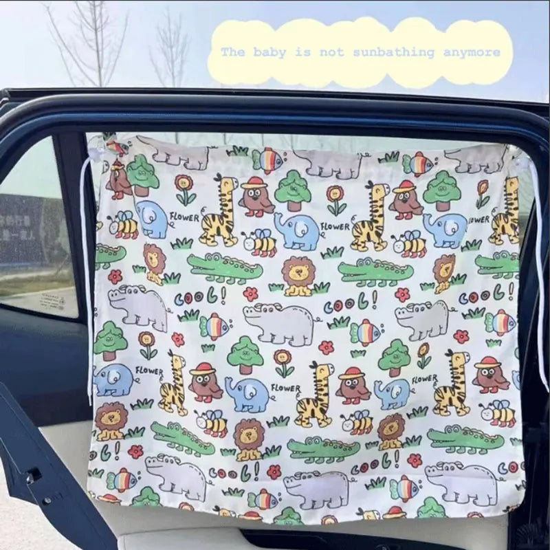 Suction Cup Curtain In The Car Sun Shade UV Protector