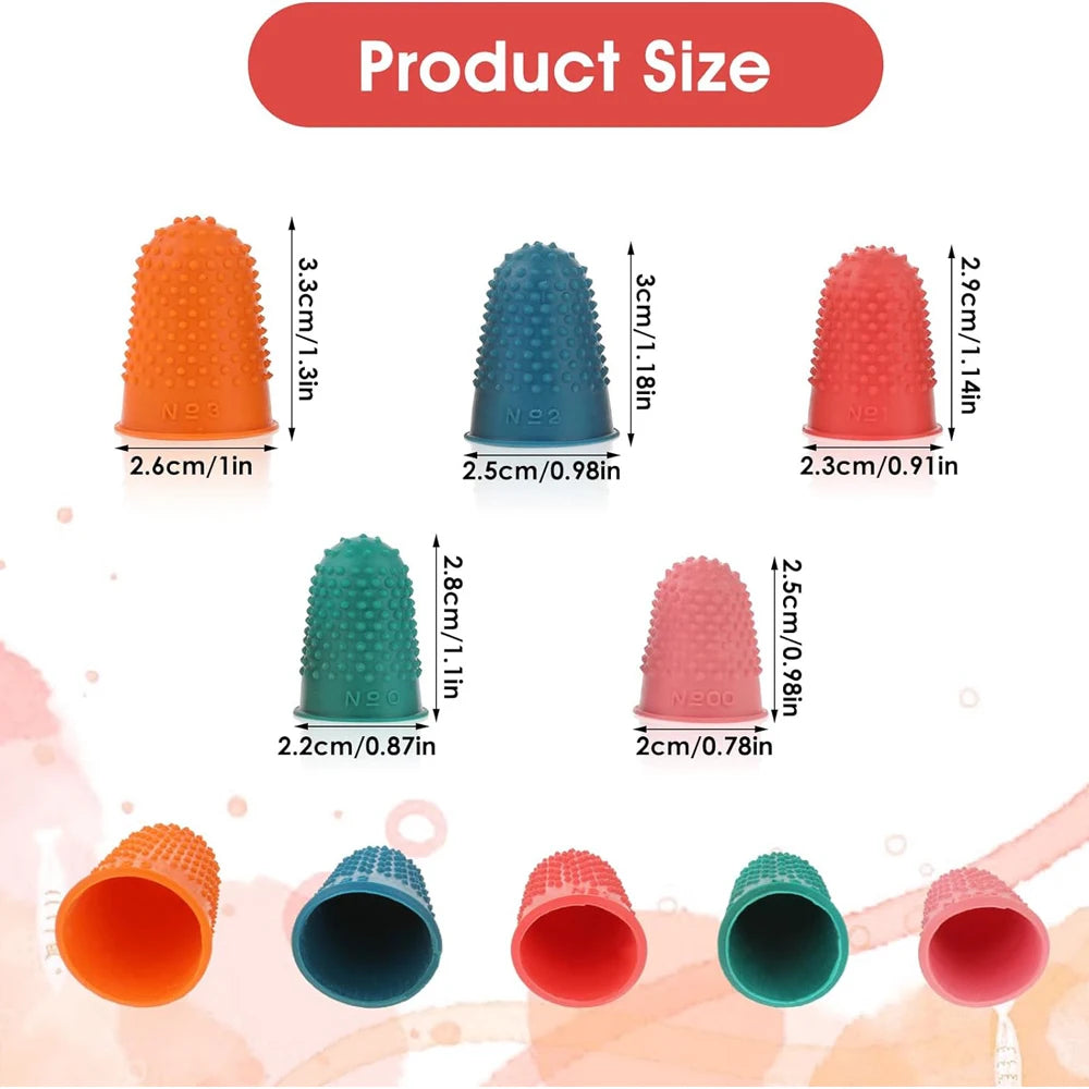 Finger Protectors, Silicone Thimble Sleeves for Embroidery & Sewing Crafts