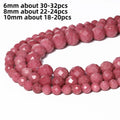 Stone Beads Faceted Round Red Rhodonite-Style for DIY Jewelry Making Craft Beads