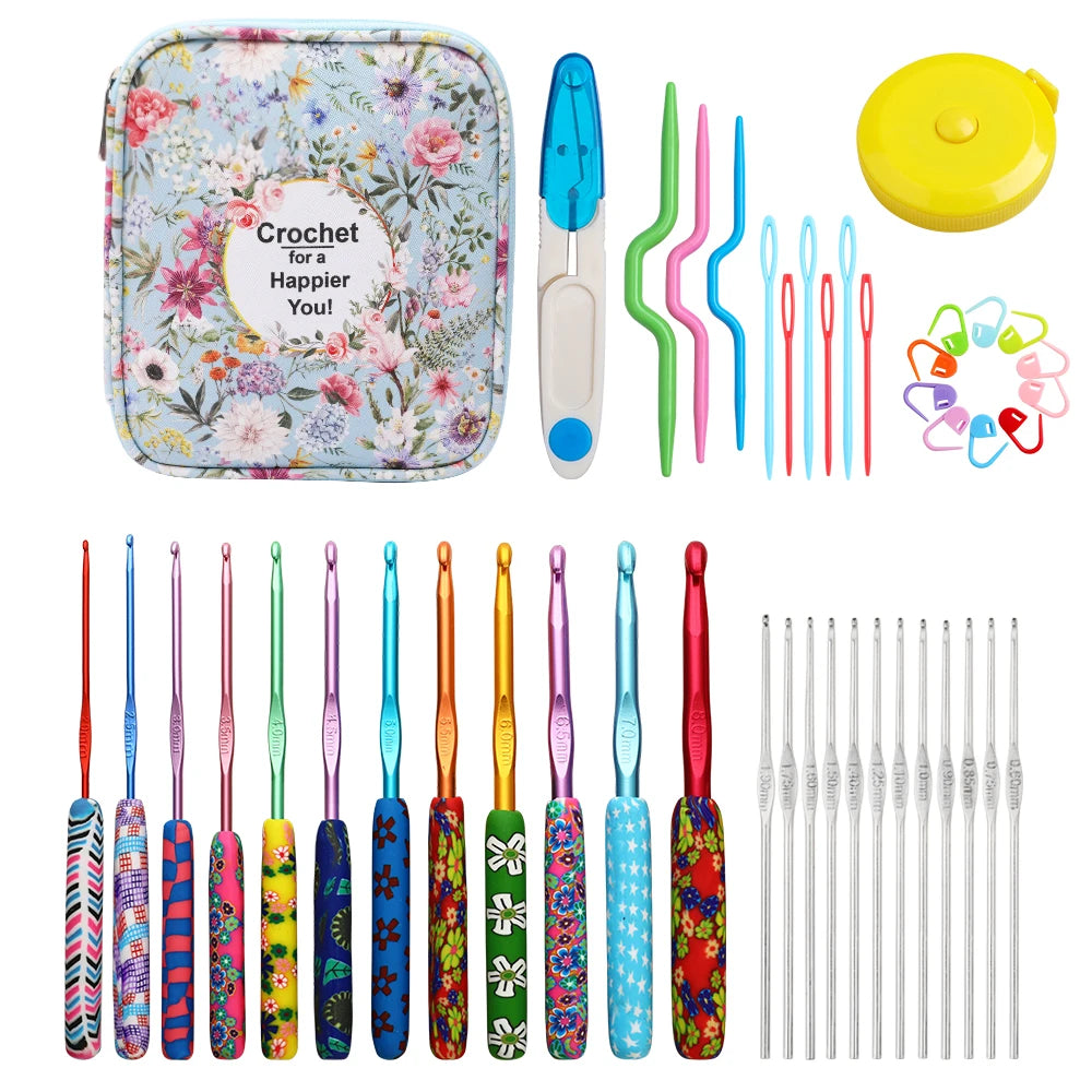 Crochet Hook Set with Storage Bag for Handmade Sweaters & Beginner Crafts