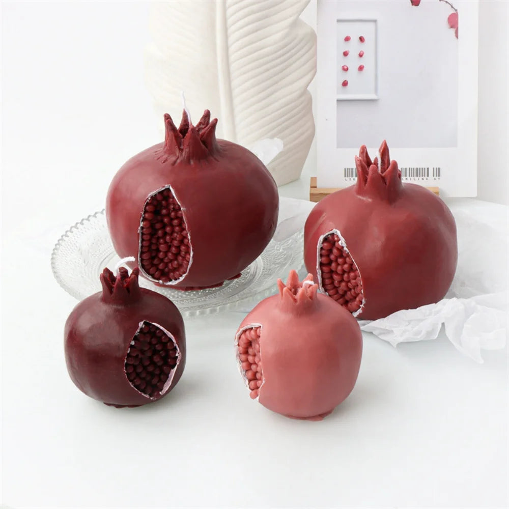3D Creative Pomegranate Candle Silicone Mold DIY Fruit Pomegranate Aromatherapy Plaster Resin Soybean Wax Making Mold Decor Gift