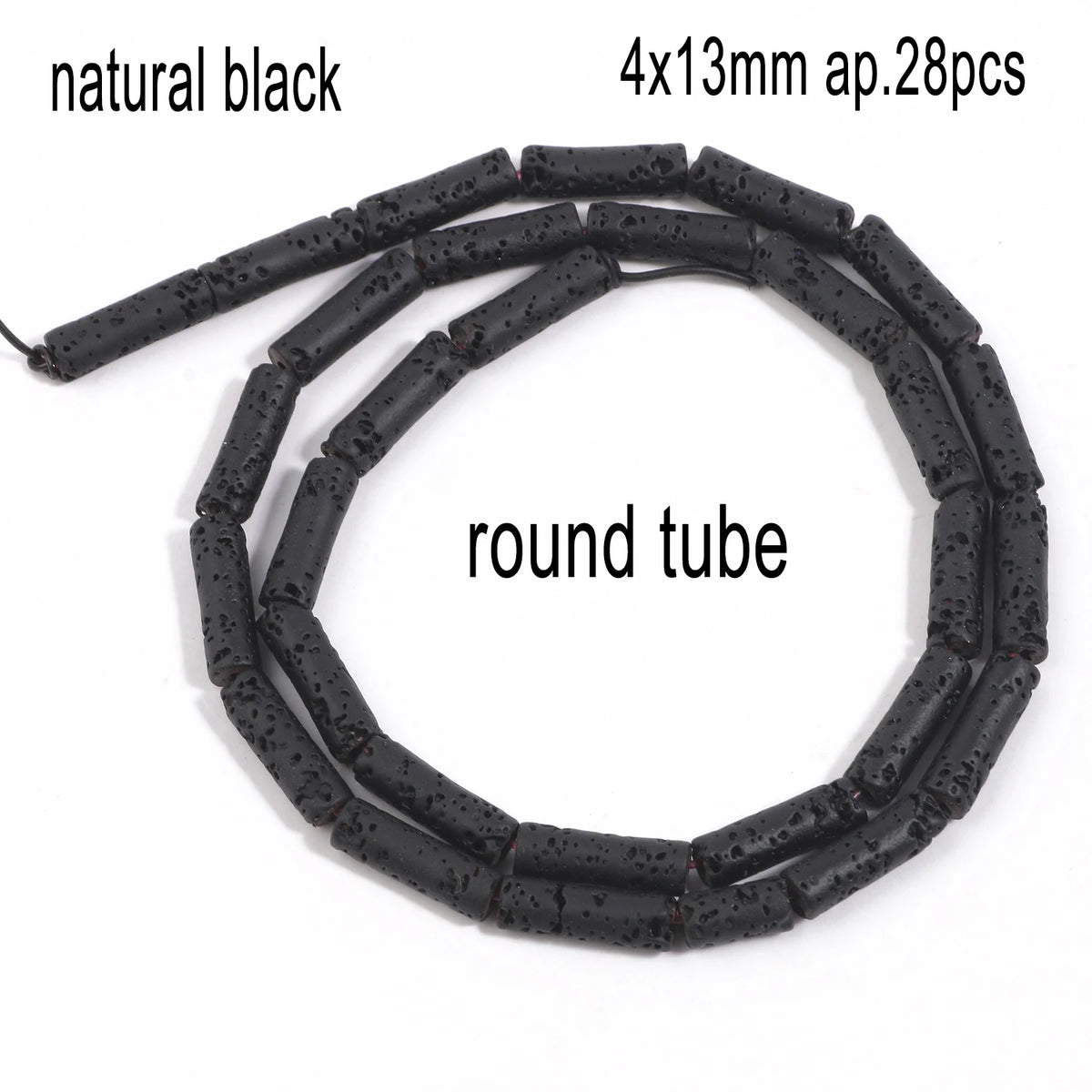 Stone Beads Black Volcanic Lava Spacer Waist Bracelets Necklace Craft Beads