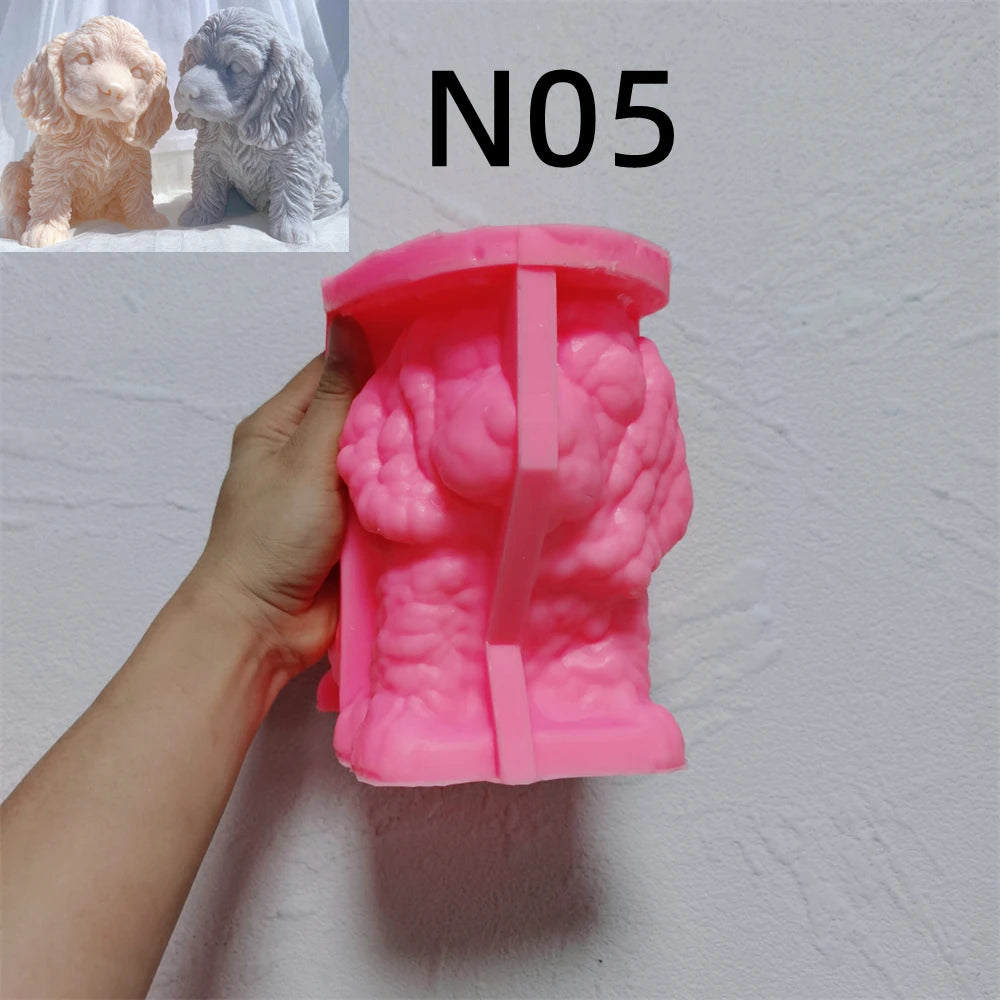 Dog Breed Candle Mold Set, Silicone — 12 Puppy Breeds, Food Grade DIY