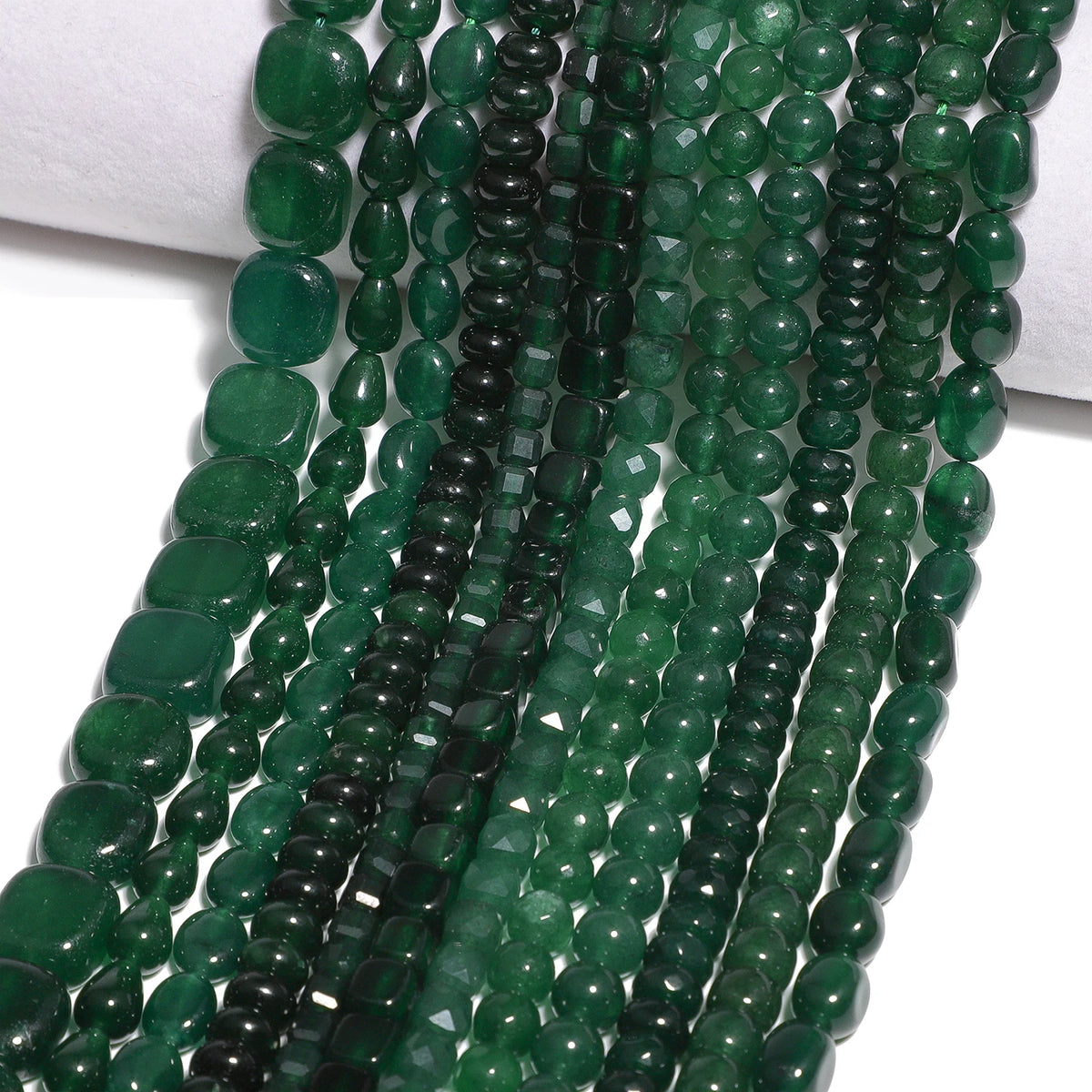 Stone Beads Green Chalcedony-Style Mixed Shapes for DIY Jewelry Making