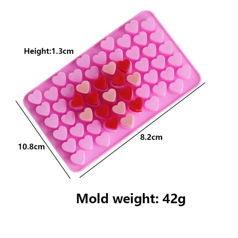 56 Mini Love Candle Silicone Mold DIY Valentine's Craft Gifts Making Tools Heart Shape Cake Chocolate Baking Molds Home Decor