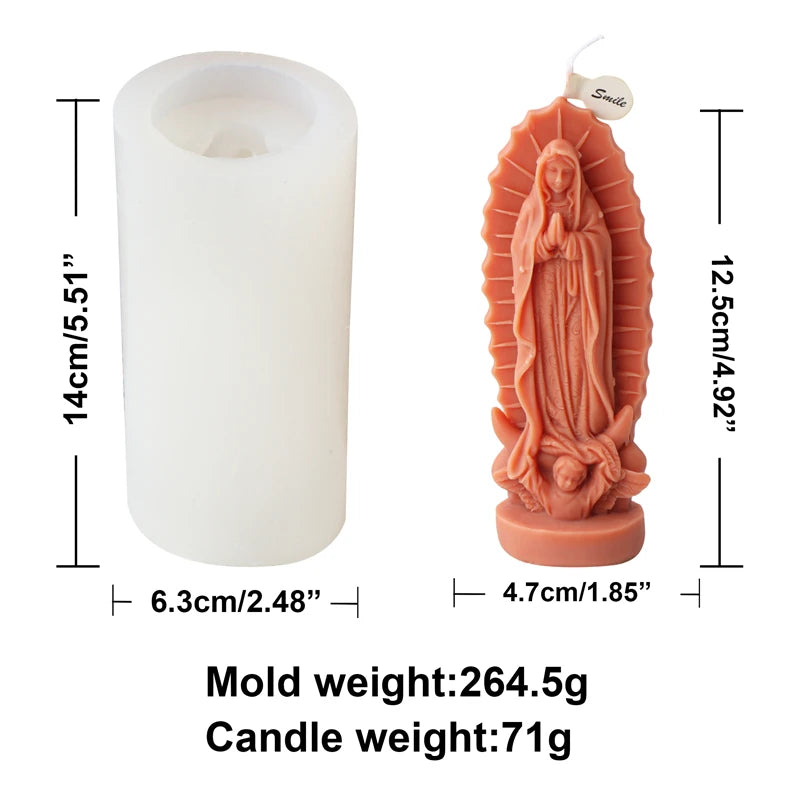 Candle Mold Silicone Virgin Mary Holy Family Jesus Religious Figure DIY Wax