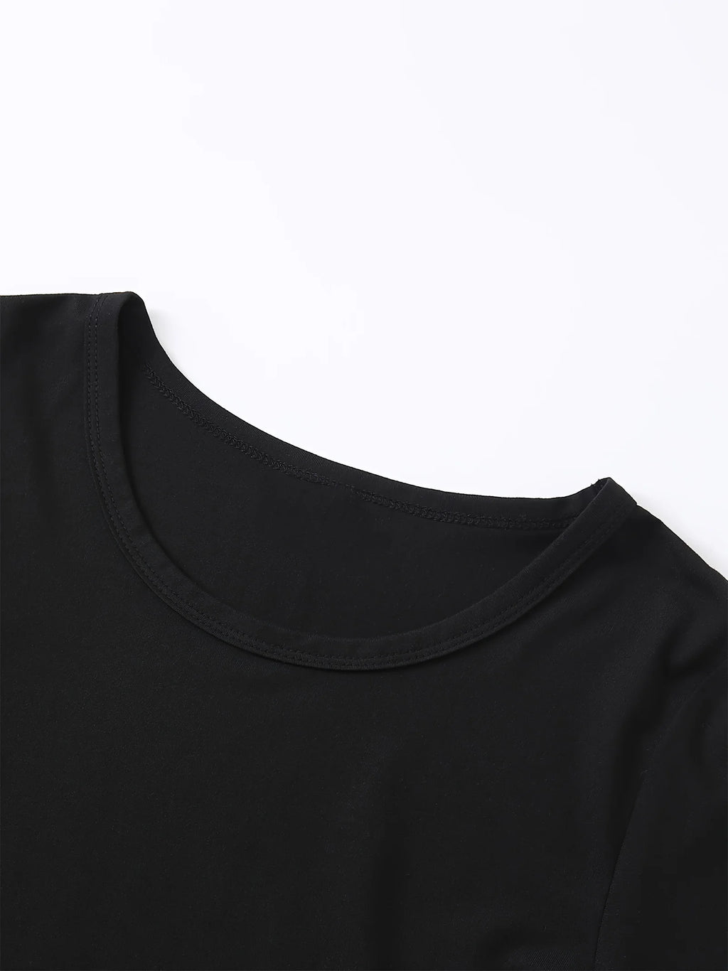 T-Shirt Women's "WHYNOT." Letter Print Cropped Top Short Sleeve Cotton