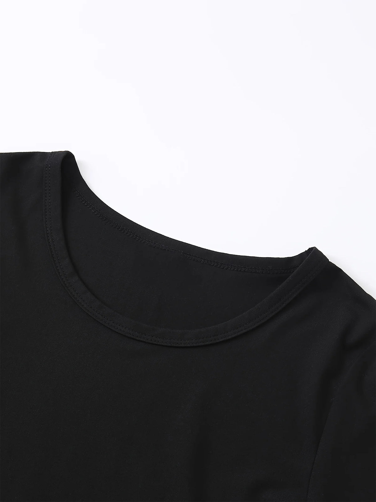 T-Shirt Women's "WHYNOT." Letter Print Cropped Top Short Sleeve Cotton
