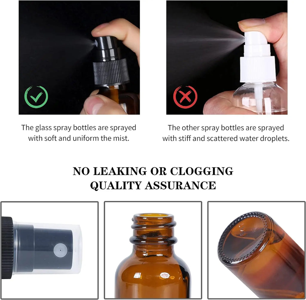 Spray Bottle Empty Amber Glass Refillable Fine Mist Perfume Atomizer