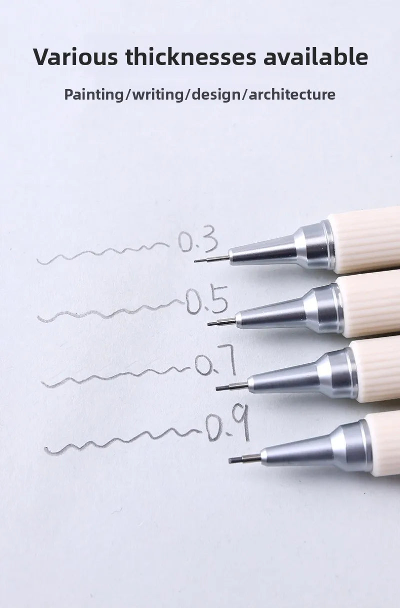 LANGUO Metal Mechanical Pencil Set with Leads & Eraser — 0.3 to 0.9mm