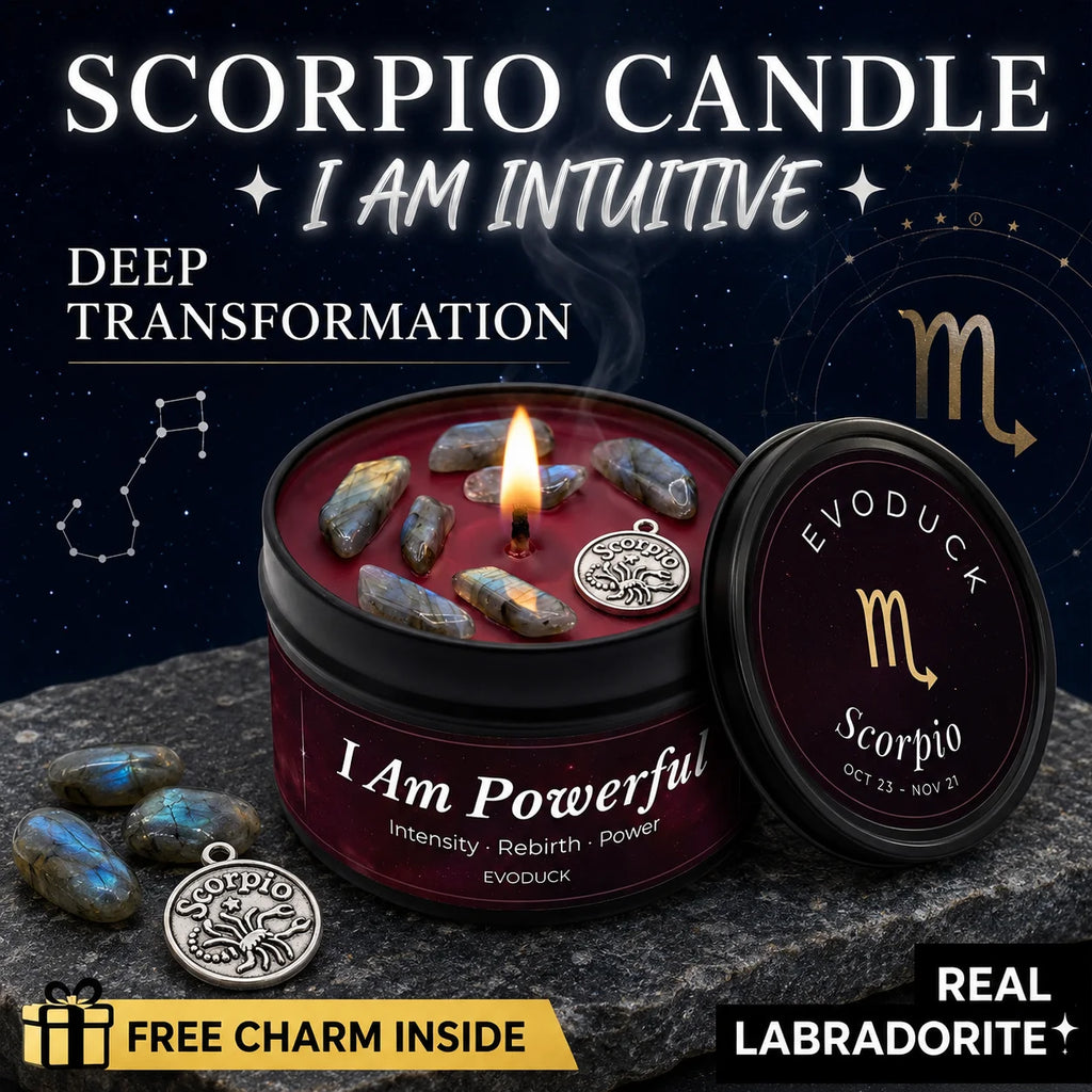 Scorpio Zodiac Scented Candle, Sandalwood Myrrh, Astrology Aromatherapy Candle in Tin, Home Fragrance Decor Birthday Gift, 3oz