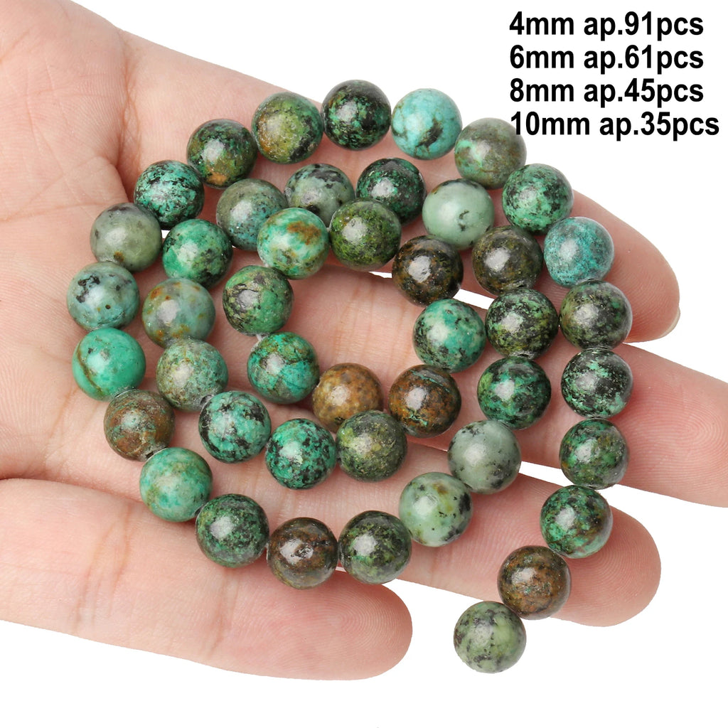 Stone Beads African Turquoise-Style Matte Round Irregular Geometric Craft Beads