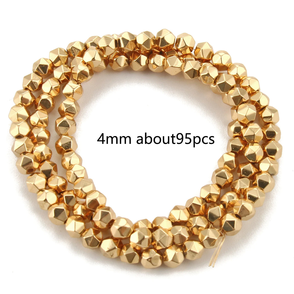 Stone Beads Hematite-Style Gold-Tone Mixed Shapes for DIY Jewelry Making