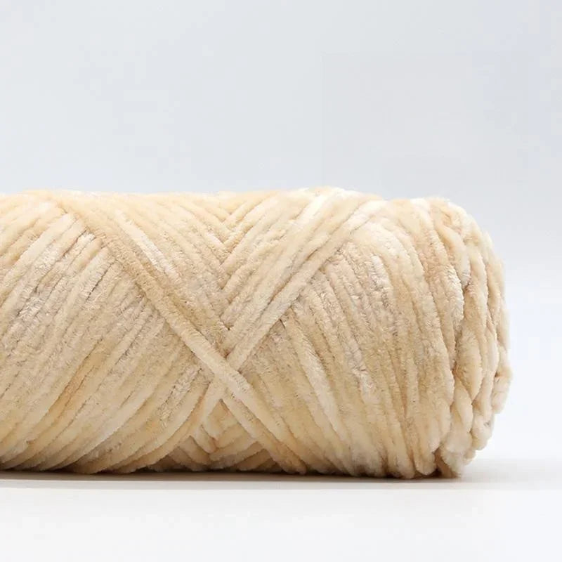 Yarn, Chenille Velvet-Style with Gold Luster for Scarves, Sweaters & Dolls