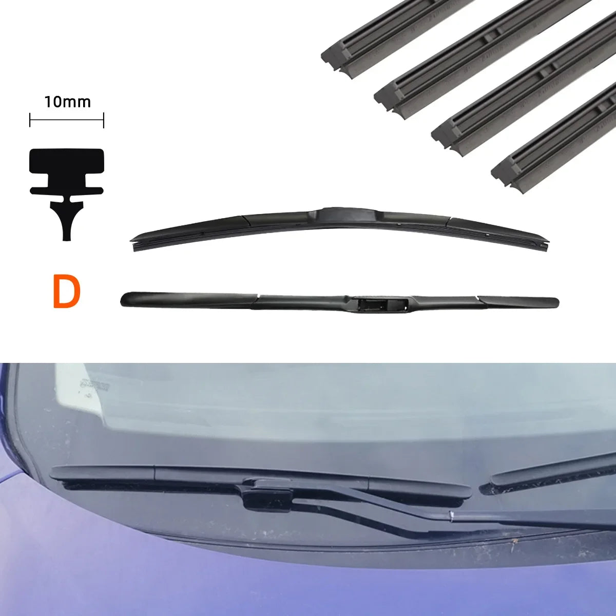 Car Wiper Rubber Strips Refill Premium Quality Replacement Accessory