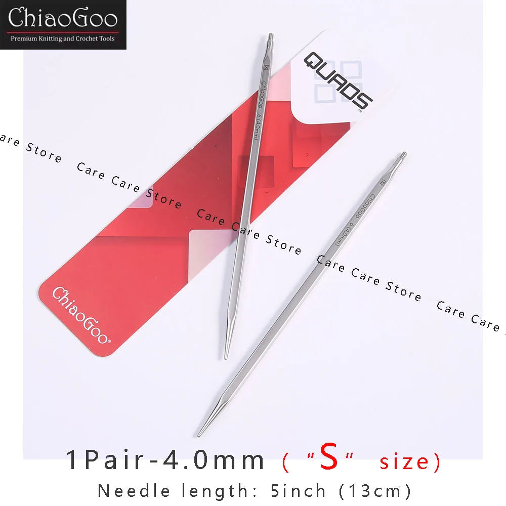 Knitting Needle Tips, ChiaoGoo QUADS Cubic for Interchangeable Yarn Crafts