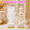 Nutcracker Mold A diagram with slender soldier example and separate tool and casting measurements