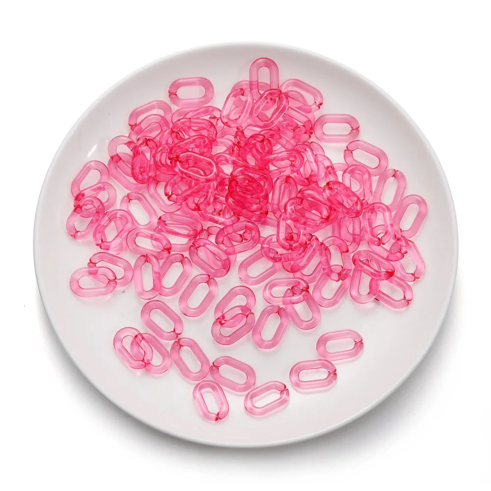 Acrylic Necklace Chains Colorful Links Lobster Clasps DIY Jewelry Making