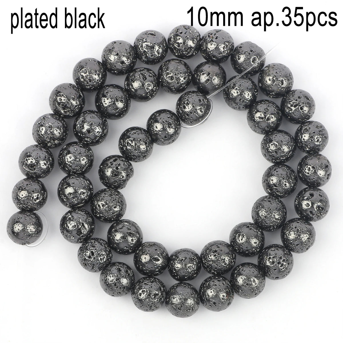 Stone Beads Black Volcanic Lava Spacer Waist Bracelets Necklace Craft Beads