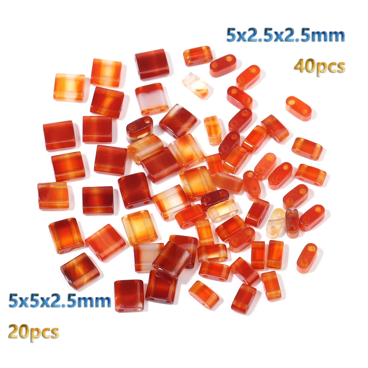 Stone Beads Rectangle Two-Hole Tiger Eye Jasper Styles for DIY Jewelry Making